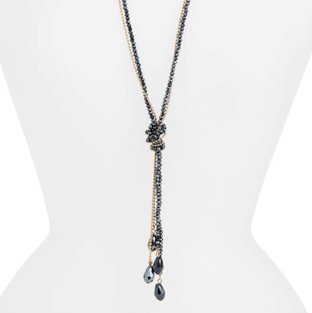 Stella & Ruby Tie Beaded Lariat Necklace